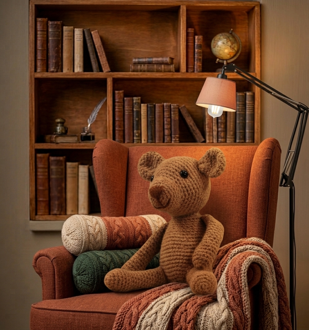 Gehäkelter brauner Teddybär